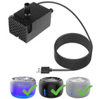 SIBAYS Cat Water Fountain Replacement Pump, Ultra Quiet Dog Water Fountain Pump for 3.5L/118oz Pet Fountain(FS75/FS77), Dog Water Bowl Dispenser Pump with LED Light(Model: P04)