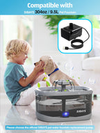 SIBAYS Cat Water Fountain Pump, Pet Water Fountain Replacement Pump for 9.5L/2.5Gal Large Dog Water Fountains(FS68), Mini Submersible Pump(Model: P03)