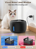 SIBAYS Cat Water Fountain Replacement Pump, Ultra Quiet Dog Water Fountain Pump for 3.5L/118oz Pet Fountain(FS75/FS77), Dog Water Bowl Dispenser Pump with LED Light(Model: P04)