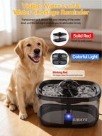 SIBAYS 9.5L Dog Water Fountain for Large Dogs, 2.5Gal Large Capacity Pet Water Fountain with 3 Flow Modes and LED Light, Automatic Ultra Quiet Dog Water Bowl Dispenser, Easy to Clean (FS82, Grey)
