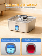 SIBAYS 4Gal/15L Large Dog Water Fountain, Stainless Steel Pet Fountain with Water Window & LED Light, Ultra Quiet Automatic Dog Water Bowl Dispenser for Large Dogs & Multi-pet, Easy to Clean SIFS76A