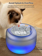 SIBAYS 3.5L Cat Water Fountain, 118oz Large Capacity Cat Fountains for Drinking with Water Level LED Light, Quiet Automatic Pet Water Fountain for Cats Indoor, Dog Water Dispenser Easy to Clean F-016B